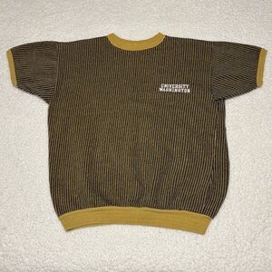 Champion Men 1950s Running Man University Of Washington Stripe Sweater Top